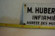 C9 Authentique Plaque émaillée Infirmière Huberland Mutuelle - Plaques émaillées (après 1960)