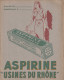 PROTEGE CAHIER ANCIEN ASPIRINE USINE DU RHONE      VOIR VERSO  TRES RARE - Protège-cahiers