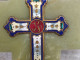 Delcampe - Ancien Crucifix Bénitier Onyx Émail Cloisonné Napoléon III - Arte Religiosa