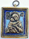 Iconographie Des Bededictins De Chevetongne. Grande Médaille Mère De Dieu. 50 X 50 Mm. Cuivre Et émail. - Arte Religiosa