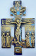 Iconographie Des Bededictins De Chevetongne. Croix Des Témoins Du Calvaire. Cuivre Et émail. - Religiöse Kunst