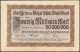 Bayerische Bank 20 Millionen Mark 1. Aug. 1923 Rote Kenn Nr.500791(6stellig) UNC.- - 20 Mio. Mark