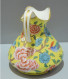 -JOLI ANCIEN VASE PORCELAINE FRANCE à Décor Style ASIATIQUE Sur Fond Jaune   E - Vasen