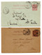 MONACO -- MONTE CARLO -- ENTIERS POSTAUX -- 2 Cartes Postale -- 10 C. Prince Albert 1er N° 6 Et 7 - Postal Stationery