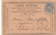 Yvert 77 Sage Carte Précurseur LAVELANET Ariège 11/12/1876 Pour Labastide Sur L' Hers - Cartes Précurseurs