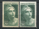 26157 FRANCE  N°730** 20F Vert Marianne De Gandon : Points Blanc Sur La Faciale Et Dans Le O De Postes + Normal 1945  TB - Nuovi