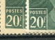 26157 FRANCE  N°730** 20F Vert Marianne De Gandon : Points Blanc Sur La Faciale Et Dans Le O De Postes + Normal 1945  TB - Unused Stamps