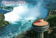 21171 NIAGARA FALLAS CHUTES DU NIAGARA Vue Aérienne Avec La Tour Skylon   (2 Scans) - Niagara Falls