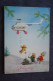 Helicopter  - HAPPY NEW YEAR  - OLD SOVIET PC 1970 - BEAR- HEDGEHOG - Helicopters