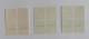 N° 861 à 863       Série Courante 10 - 20 - 50 - Bloc De 4 Avec N° Au Verso - Unused Stamps