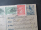 Griechenland 1921 GA Feldpostkarte Aus Der Heimat P1 Mit 4x Zusatzfrankatur Nach Berlin Charlottenburg Gesendet - Postwaardestukken