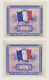 2 Billets Consécutifs 2 FRANCS Série De 1944 Drapeau - En Très Bel état, Sans Plis - 1944 Drapeau/France