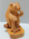 Delcampe - -SUJET STATUETTE AMUSANT OURS FUMANT LA PIPE BOIS Sculpté Objet VITRINE   E - Bois