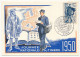 FRANCE => PARIS - Carte Officielle "Journée Du Timbre" 1950 Timbre 12F + 3F Facteur Rural - Briefe U. Dokumente