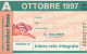 ABBONAMENTO AUTOBUS METRO ROMA ATAC OTTOBRE 1997 (MK105 - Europa