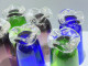 Delcampe - -6 GRANDS VERRES 3 COULEURS DIFFERENTES BLEU MAUVE VERT VERRE Pieds Volantés   E - Glass & Crystal