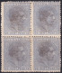 1880-193 ANTILLES SPAIN 1880 25c ALFONSO XII BLOCK 4 NO GUM. FINE PRINTING.  - Préphilatélie