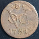 Netherlands East Indies VOC Utrecht Indonesia 1 One Duit 1754 Shield Mintmark - Indonesië