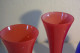 C19 Ensemble De Vases Soliflore Rouge Et Bleu En Opaline Italie - Vases