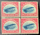 US Sc.C3 (Yv.780€) MNH** 1913 Air Post Stamp 24c Curtiss Jenny Fresh Block Of Four ! (USA TB Neuf Sans Charniére - 1b. 1918-1940 Ungebraucht