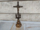 Ancien Crucifix Bronze Laiton XIXème Croix Religion - Religieuze Kunst