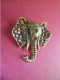 Broche Animal Elephant - 2 Strass Aux Yeux - 4 Strass Tete - 28 Strass Aux Oreilles - Spille