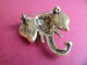 Broche Animal Elephant - 2 Strass Aux Yeux - 4 Strass Tete - 28 Strass Aux Oreilles - Broches