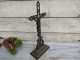 Delcampe - Grande Croix Crucifix D'Autel XIXème En Fonte Eglise Christ - Art Religieux