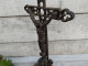 Delcampe - Grande Croix Crucifix D'Autel XIXème En Fonte Eglise Christ - Art Religieux