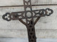 Delcampe - Grande Croix Crucifix D'Autel XIXème En Fonte Eglise Christ - Art Religieux