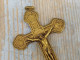 Ancienne Croix Crucifix Christ Jésus Bronze Doré / Religieux Religious - Religiöse Kunst
