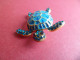 Delcampe - Broche Strass Verts Yeux Noirs - Animal Tortue Carapace Cloisonnée - - Brooches