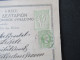 Griechenland 1900 Ganzsache Bild PK Souvenir De Corfou Mit Zusatzfrankatur Kleiner Hermeskopf Nach Wilhelmshaven - Interi Postali