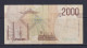 ITALY - 1990 2000 Lira Circulated Banknote - 2000 Lire