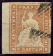 SUISSE - Z 22Aa 5 RAPPEN GRIS BRUN ORANGE HELVETIA ASSISE - OBLITERE - CERTIFICAT F. MOSER-RAZ - Usati