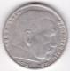 5 Reichsmark 1935 D MUNICH , Paul Von Hindenburg, Position B, En Argent, KM# 86 - 5 Reichsmark