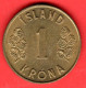 ISLANDA - ISLAND - ICELAND - 1975 -  1 Krona - SPL/XF - Come Da Foto - Islandia