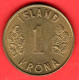 ISLANDA - ISLAND - ICELAND - 1975 -  1 Krona - SPL/XF - Come Da Foto - IJsland