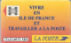 CARTE-PUBLIC-F-137-1990-120U-SC4 Sc4Ob-Trou 6-LA POSTE-Ile De France-5Pe 21701-UTILISEE-  TBE- - 1990