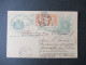 Portugal 1908 Ganzsache König Carlos I. Mit 2x Zusatzfrankatur Auslands PK Lissabon - Steglitz Bei Berlin - Enteros Postales