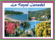 CPM RAYOL CANADEL 83 - Souvenir Le Rayol Vue Du Front De Met Generale Palmier Fleur Rose Arbre Mimosas - Rayol-Canadel-sur-Mer