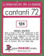 763> MICHEL DELPECH > Collezione "Cantanti 1972" Figurina PANINI N° 124 - Objets Dérivés