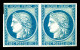 (*) N°5B, 40c Bleu, Exceptionnelle Paire Du Premier Non émis, Imprimé Avant Le 9 Mars 1849, Date De La Décision Du Chang - 1849-1850 Ceres