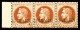 ** N°26Bc, Bande De 3 Du 2c Lauré Surchargé SPECIMEN. Trés Rare Avec Les 3 Types Différents De La SURCHARGE SPECIMEN, 1e - 1863-1870 Napoléon III Lauré