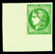 ** N°42B, 5c Vert-jaune Report 2, Grand Coin De Feuille, Fraîcheur Postale. SUPERBE. R. (signé Calves/Brun/certificat)   - 1870 Bordeaux Printing
