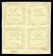 * N°6, 30c Noir En Bloc De Quatre Bas De Feuille, Frais. TTB (certificat)  Qualité: *  Cote: 1600 Euros - 1859-1959 Mint/hinged