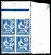 ** N°127a, 25c Mouchon, Impression Recto-verso En Bloc De Quatre Coin De Feuille. SUP (certificat)  Qualité: **  Cote: 2 - Nuevos