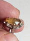 Delcampe - Bague Argent Avec Citrine Diamètre Intérieur 18 Mm - Ringe