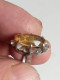 Delcampe - Bague Argent Avec Citrine Diamètre Intérieur 18 Mm - Anelli