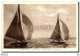 CPA Bateau Voilier Deauville Plage Fleurie Deux Yachts En Pleine Mer - Einweihungen